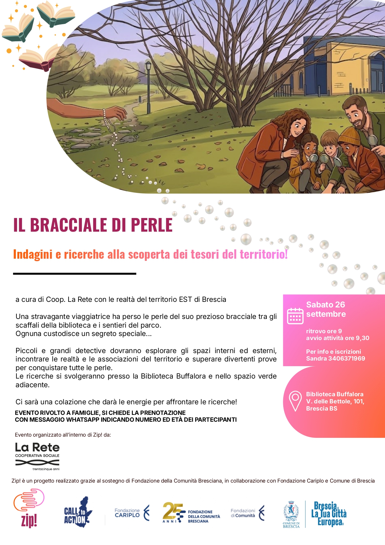locandina bracciale perle evento